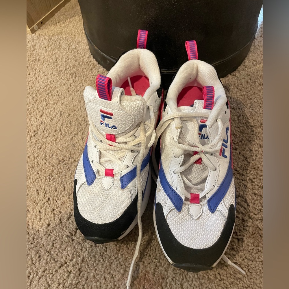 Fila Women's White, Pink, and Blue Athletic Shoes - Picture 2 of 10
